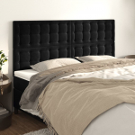 Voodipeatsid 4 tk, must, 100x5x78/88 cm, samet