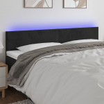 LED-voodipeats, must, 180x5x78/88 cm, samet