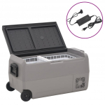 Rataste ja adapteriga jahutuskast, must ja hall, 50 l, pp & pe
