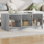 Diivanilaud klaasustega, hall sonoma tamm, 102 x 50 x 42cm