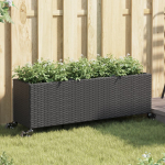 Taimekast rataste, 2 tk, must, 107x32x38 cm, pol&uuml;rotang