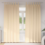Kardinad r&otilde;ngastega 2 tk cream 260 x 140 cm pol&uuml;ester
