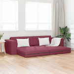 Diivanvoodi 2-in-1 burgundi punane 245x150x60.5 cm kangas