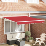 Sisset&otilde;mmatav varikatus punane 350 x 250 cm kangas
