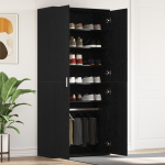Jalan&otilde;ude kapp must tamm 80x39x180 cm t&ouml;&ouml;deldud puit