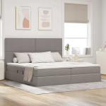 Voodi hoiukohaga ja madratsiga peaga Pruunikashall 200 x 200 cm