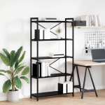 Raamatukapp Must tamm 80 x 30 x 155 cm Tehispuit