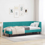 Nurga voodiraam peatsiga T&uuml;rkiis 80 cm x 200 cm Samet