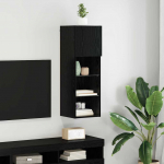Seinale paigaldatav TV kapp Must tamm 30,5 x 30 x 90 cm