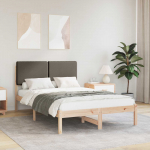 Voodiraam Pehme Peatoega Pruunikashall 120 x 200 cm Tahke m&auml;nd
