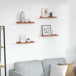 Seinariiul riiuliga 4 tk Punane 40 x 9 x 3 cm Tehispuit
