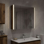 Vannitoa peeglikapp uksega Suitsetatud tamm 73.5 x 15.5 x 70 cm