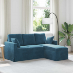 Diivan sinine 198 x 134 x 80 cm samet