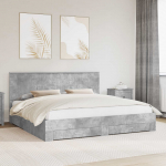 Voodiraam peatsiga sahtliga Betoonhall 200 x 200 cm Tehispuit