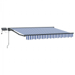 Manuaalne varikatus LED-idega Sinine ja Valge 3 x 2,5 m