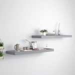 Seinariiulid, 2 tk, hall, 80 x 23,5 x 3,8 cm mdf