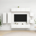 8-osaline telerikappide komplekt, valge, puitlaastplaat