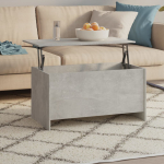 Diivanilaud, betoonhall, 102x55,5x52,5cm, tehispuit