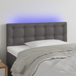 LED-voodipeats, hall, 90x5x78/88 cm, kunstnahk