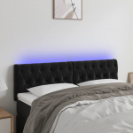 Led-voodipeats, must, 160x7x78/88 cm, samet