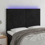 LED-voodipeats, must, 144x5x118/128 cm, samet