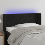 LED-voodipeats, must, 93x16x78/88 cm, samet