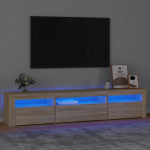 Telerialus LED-tuledega, sonoma tamm, 195x35x40 cm