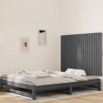 Seinale kinnitatav voodipeats, hall, 127,5x3x90 cm, m&auml;nnipuit