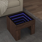 Diivanilaud LED-tuledega, pruun tamm, 40x40x30cm