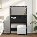Tualettlaud LEDiga, must, 80x41x134,5 cm