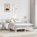 Voodiraam peatsiga ilma madratsita valge 160x200 cm