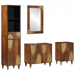 Vannitoa m&ouml;&ouml;bli komplekt 4 tk pruun 62 x 33 x 58 cm mangopuit