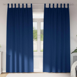 Kardinad r&otilde;ngastega 2 tk tumesinine 260 x 140 cm pol&uuml;ester