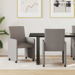 Ratastega S&ouml;&ouml;gi-toolid 2 tk Pruunikashall 57 x 66 x 94 cm