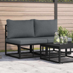 V&auml;lik m&ouml;&ouml;bel 2 t&uuml;kk must ja anthracite 70 x 71,5 x 71 cm metall