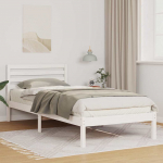 Voodiraam peatsiga Valge 90 x 220 cm Tahke m&auml;nd