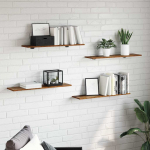 Raamatute riiuli plaat 4 tk Pruun 80 x 20 x 1,5 cm Tehispuit