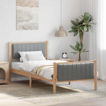 Voodiraam peatsiga Pruun ja helehall 90 x 190 cm M&auml;nnipuit