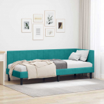 Nurga voodiraam peatsiga T&uuml;rkiis 80 cm x 200 cm Samet