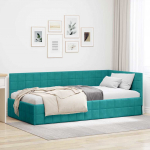 Nurga voodiraam peatsiga T&uuml;rkiis 100 cm x 200 cm Samet