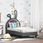 Kuni 3-aastase Voodiraam koos peatoega Helehall 70 x 140 cm PU