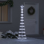 LED j&otilde;ulupuu koos alusega K&uuml;lm valge 51 x 51 x 190 cm Metall