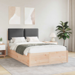 Voodiraam Pehme Peatoega peaga Tumehall 120 x 200 cm Tahke m&auml;nd
