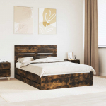 Voodiraam sahtliga suitsetatud tamm 150 x 200 cm inseneripuit