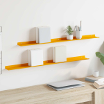 Ujuv riiul 2 tk Kollane sinep 100 x 9 x 2,5 cm Teras