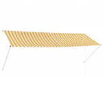 Sisset&otilde;mmatav varikatus, 350 x 150 cm, kollane ja valge