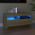 Telerialus LED-tuledega, sonoma tamm, 80 x 35 x 40 cm