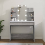 Tualettlaud LEDiga, hall sonoma tamm, 96 x 40 x 142 cm