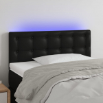 LED-voodipeats, must, 80x5x78/88 cm, kunstnahk
