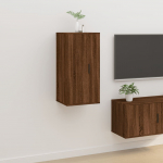 Seinale kinnitatav telerikapp, pruun tamm, 40x34,5x80 cm